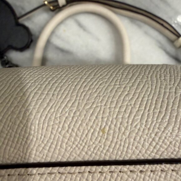Coach Chalk Cream Mini Bennet Bag with Coach Retired Bag Charm - Picture 9 of 9